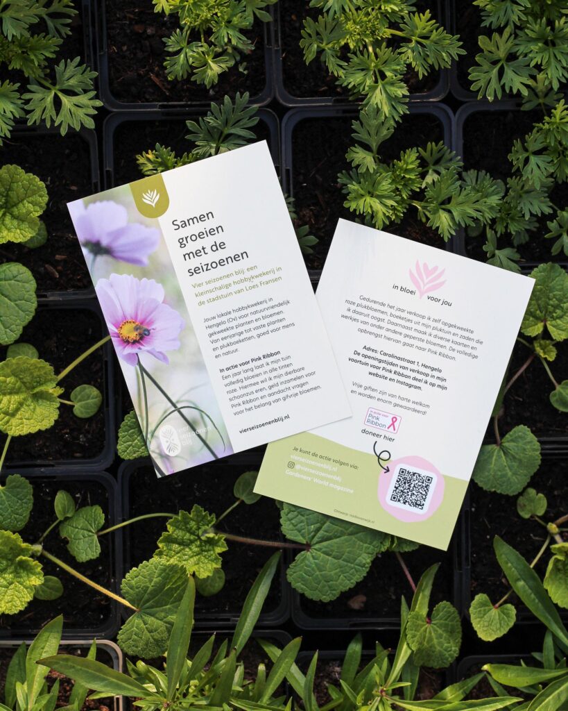 Grafisch ontwerp van een flyer voor Vier seizoenen blij